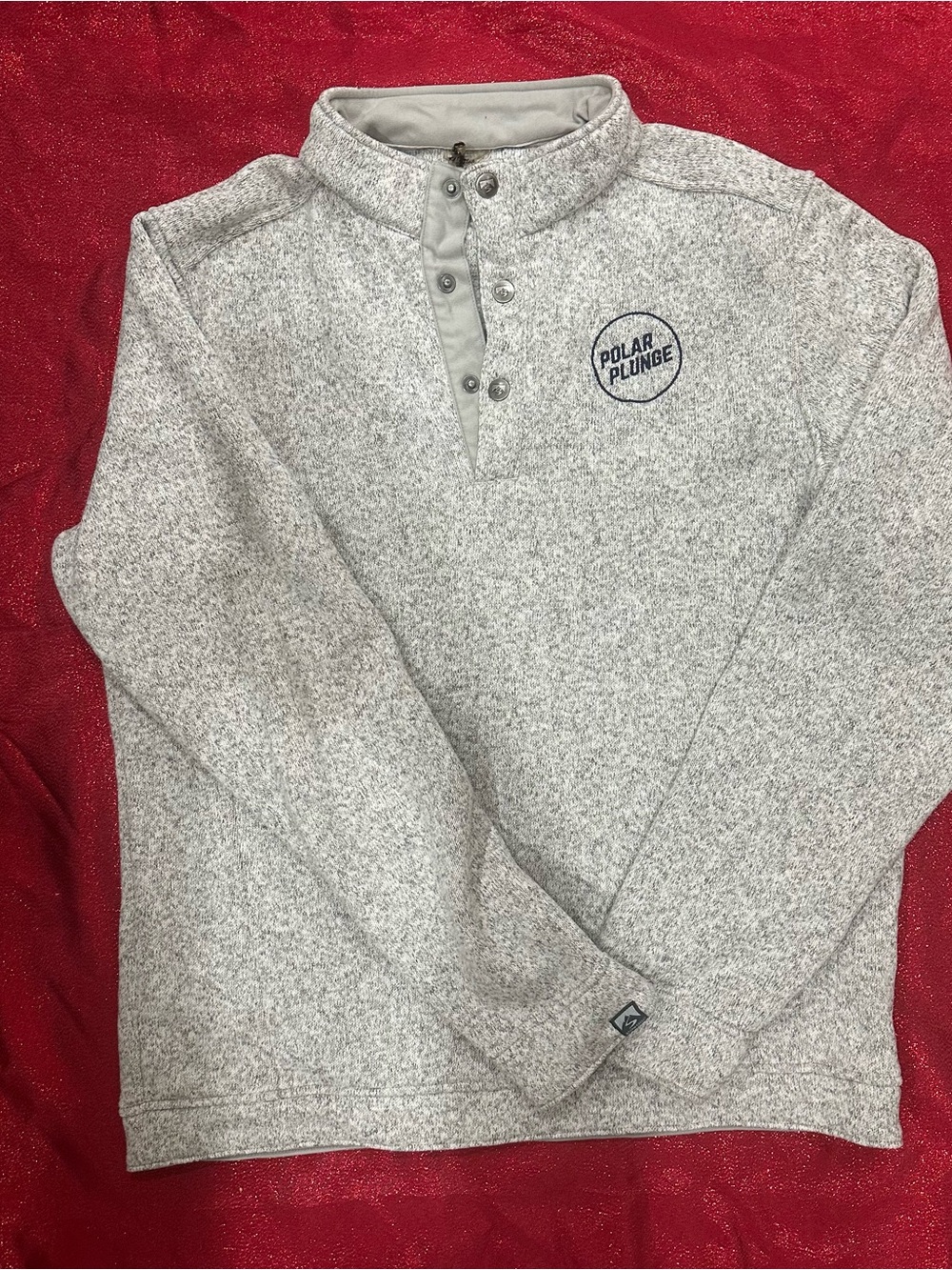 Heather Gray Pullover Quarter-Snap Sweatshirt -